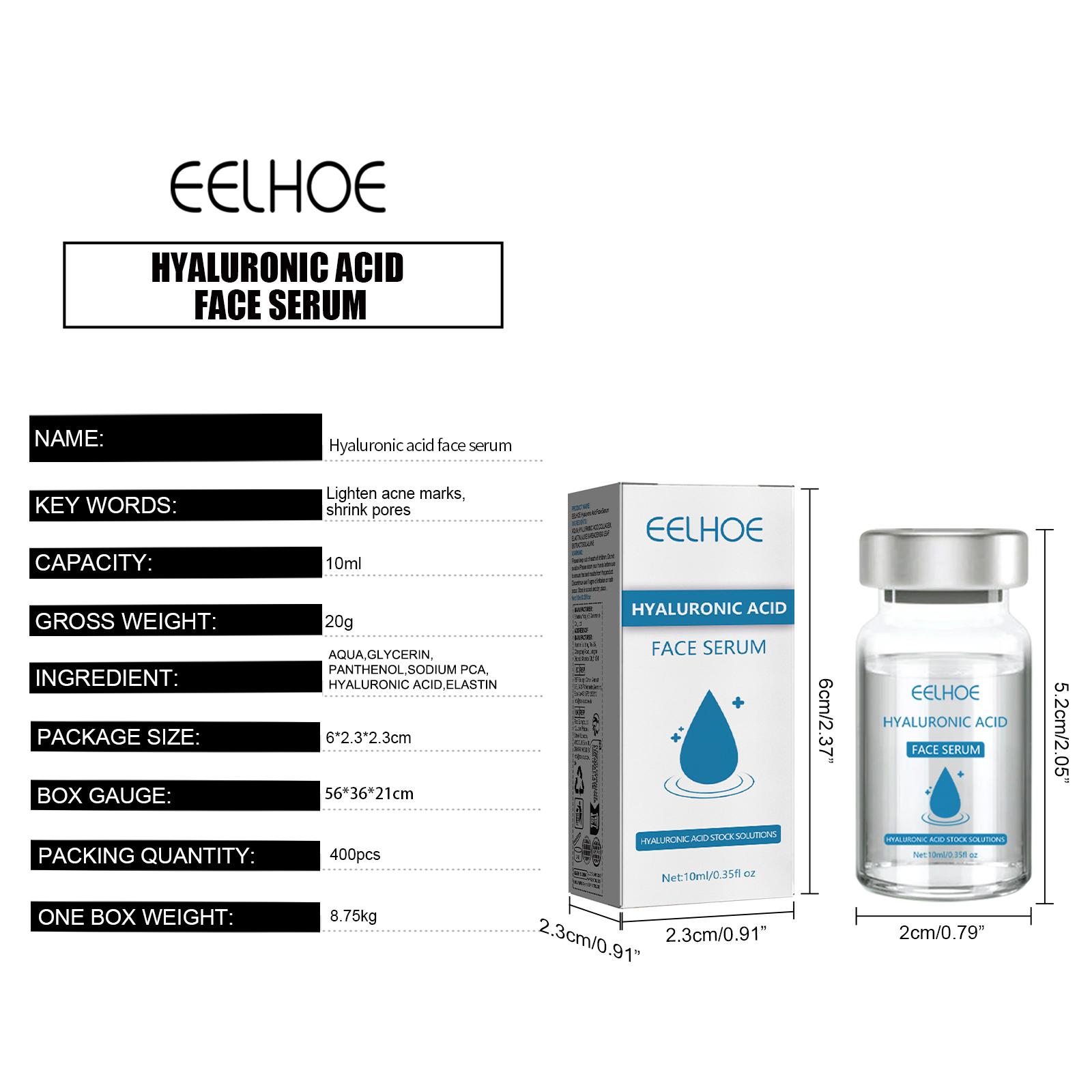 Hyaluronic Acid Facial Serum, Gentle Hydrating Moisturizing Face Essence, Nourishing Care for Radiant Smooth Facial Skin 10ml