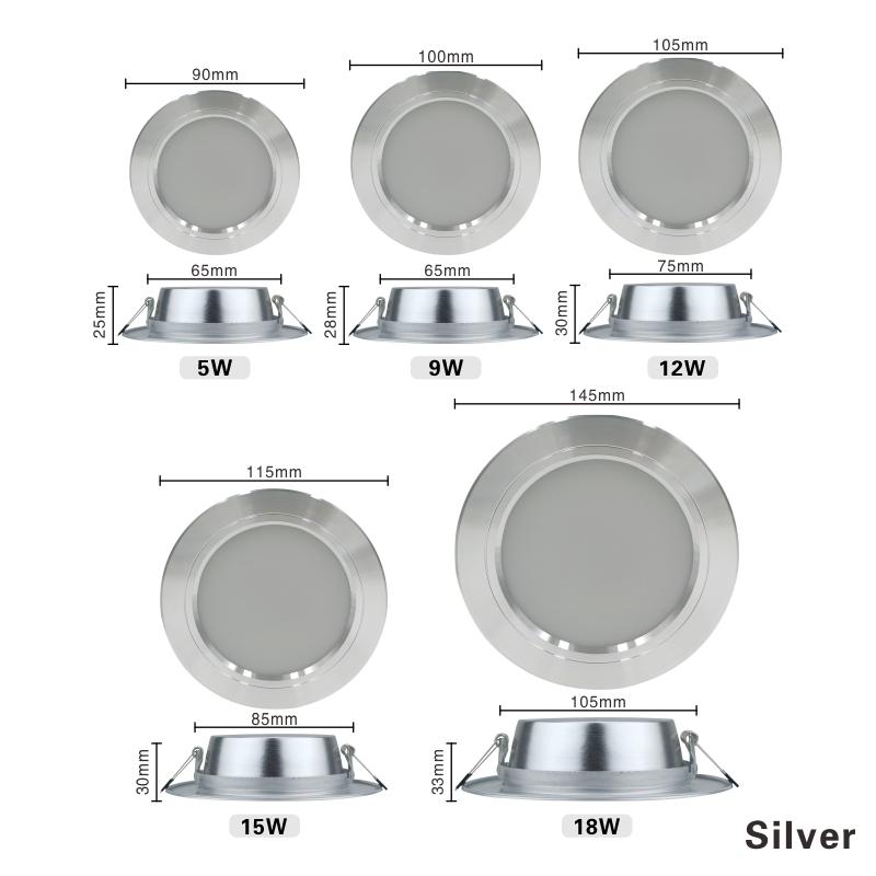 5W 9W 12W 15W 18W Led Downlight 220V Ceiling Light Recessed Down Light Round Led Panel Light Cold Warm White LED Spot Light
