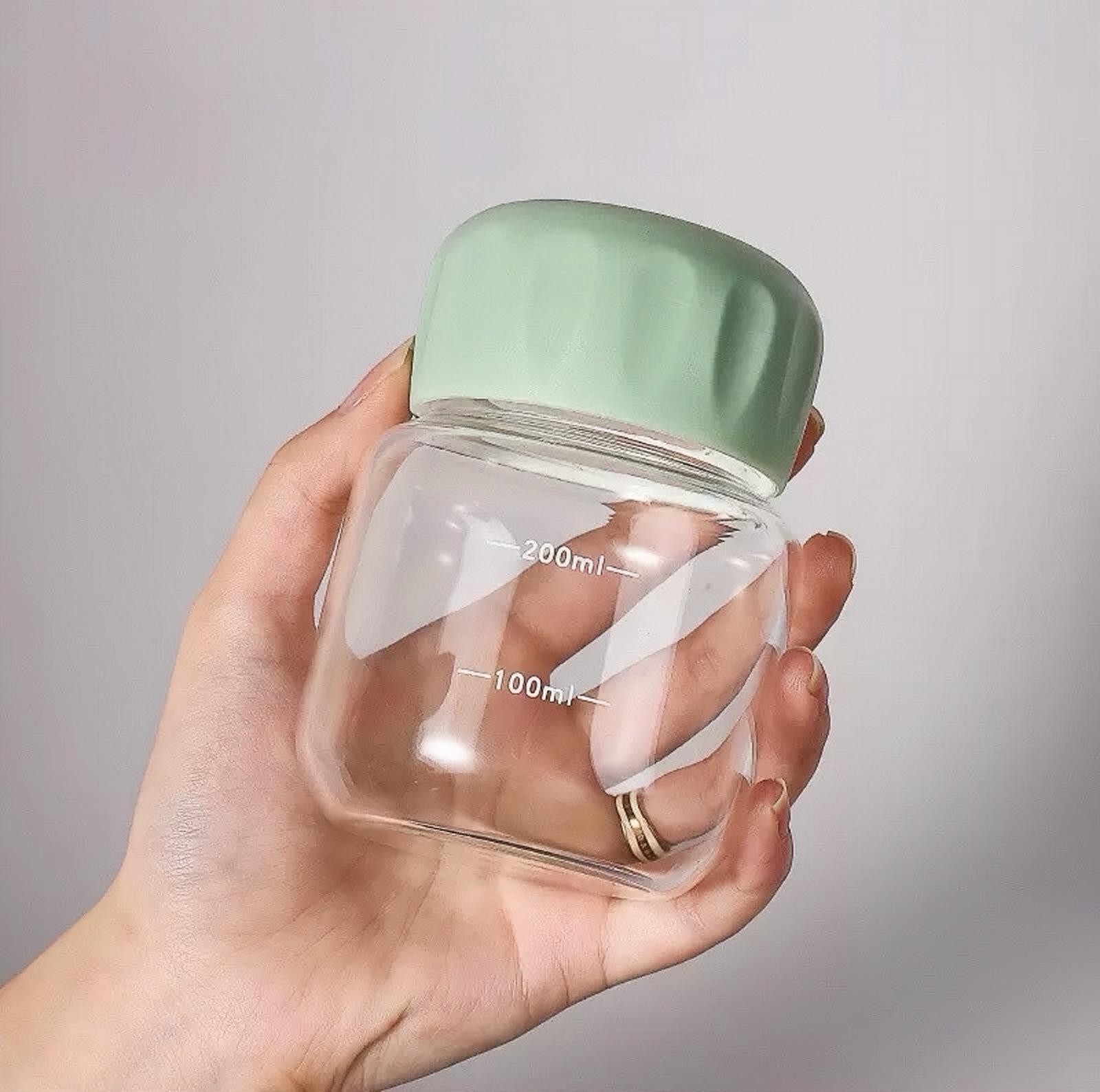 

Stylish Portable Summer Glass Cup for Women - Cute Chubby Design for Coffee, Home, and Students 300ml зелений