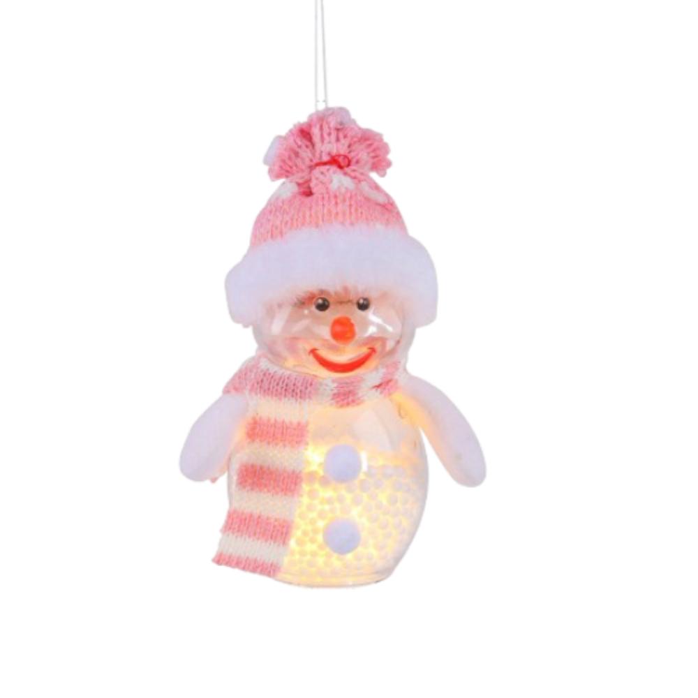 Plastic Christmas Luminous Snowman Decor Transparent Xmas Tree Decoration Holiday Party Decoration