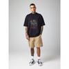 Men's Oversized T-Shirt Black Gothic Skull Warrior Graphic Print Red Accents Casual Streetwear Fashion For Daily Wear And Urban Style