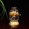 YTO Express Alloy Lotus Butter Lamp - Buddhist Altar Offering & Ever-burning God of Wealth Oil Lamp.