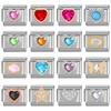 Mixed Series 9mm Diy Italian Charm Stainless Steel Bracelet Crystal Heart
