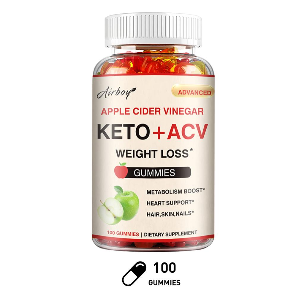Keto-freundliche Apfelessig-Gummibärchen, Nahrungsergänzungsmittel, 1000 mg Apfelessig-Extrakt, Geeignet für Erwachsene