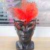 Feathered Masquerade Mask for Women Men Halloween Masquerade Cosplay Mask Half Face Mask Halloween Mask