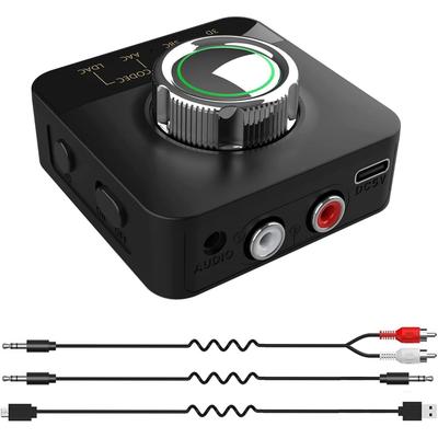 Bluetooth Audio Receiver, with LDAC/APTX Low Latency/APTX HD/AAC/SBC, Wireless RCA Audio Adapter with 3.5mm Jack/RCA Out for Hi Res Music Streaming