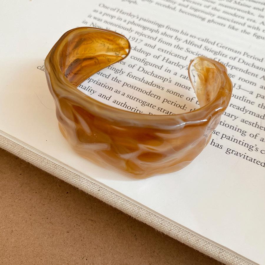 Europejski i Amerykański Akrylowy Geometryczny Okrągły Bransoletka - Luksusowa Wysokiej Klasy Przesadzona Biżuteria Ręczna