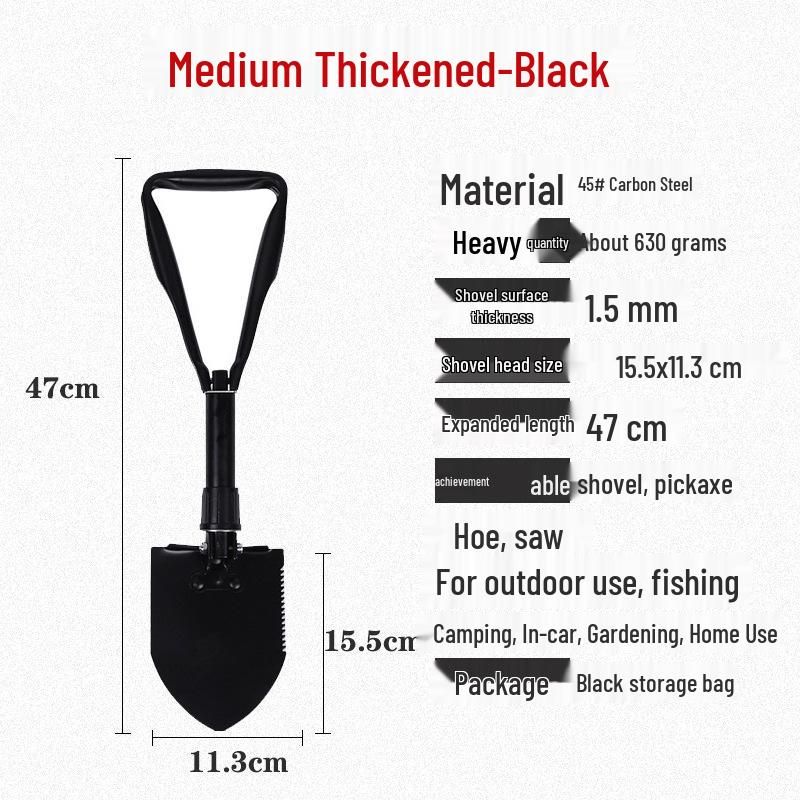 Pala Pieghevole Multifunzionale Portatile per Emergenze, Outdoor, Pesca e Giardinaggio