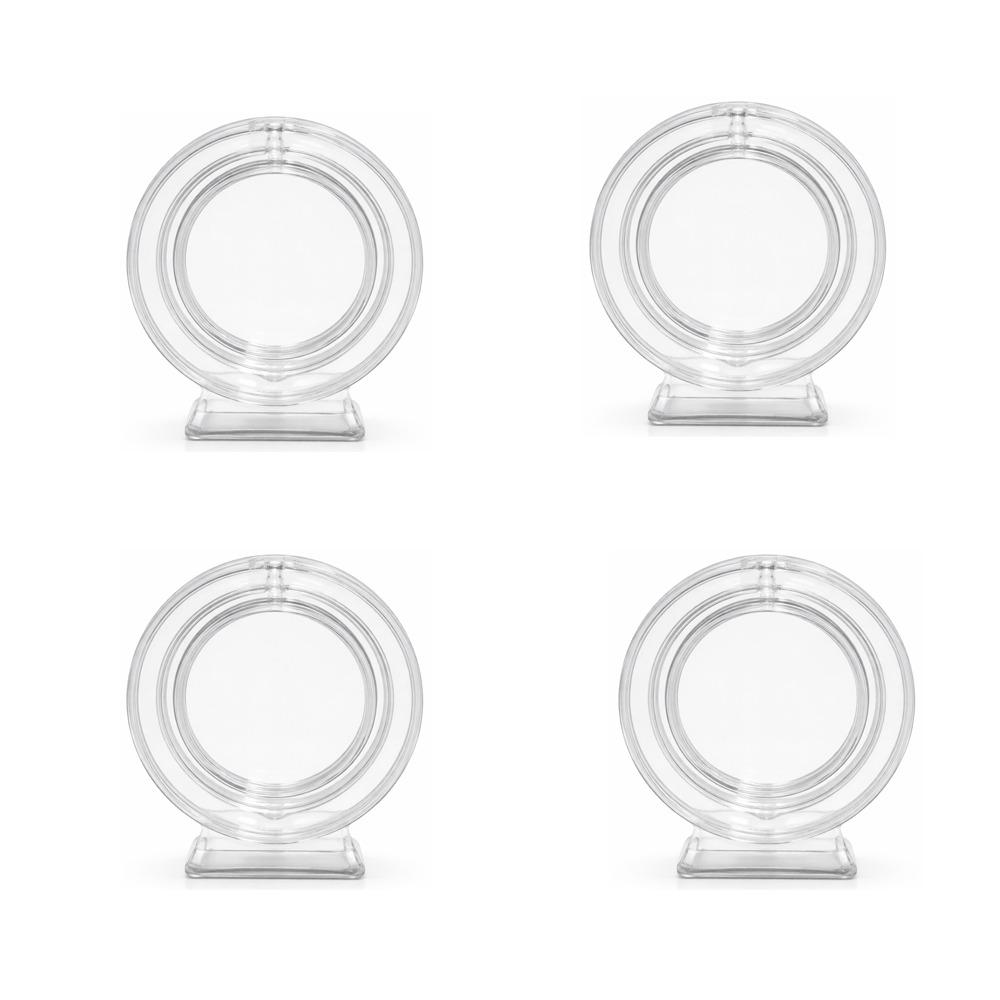 4PCS Decorative Rotatable Coin Storage Box Plastic Medal Storage Box Coin Display Box  Office