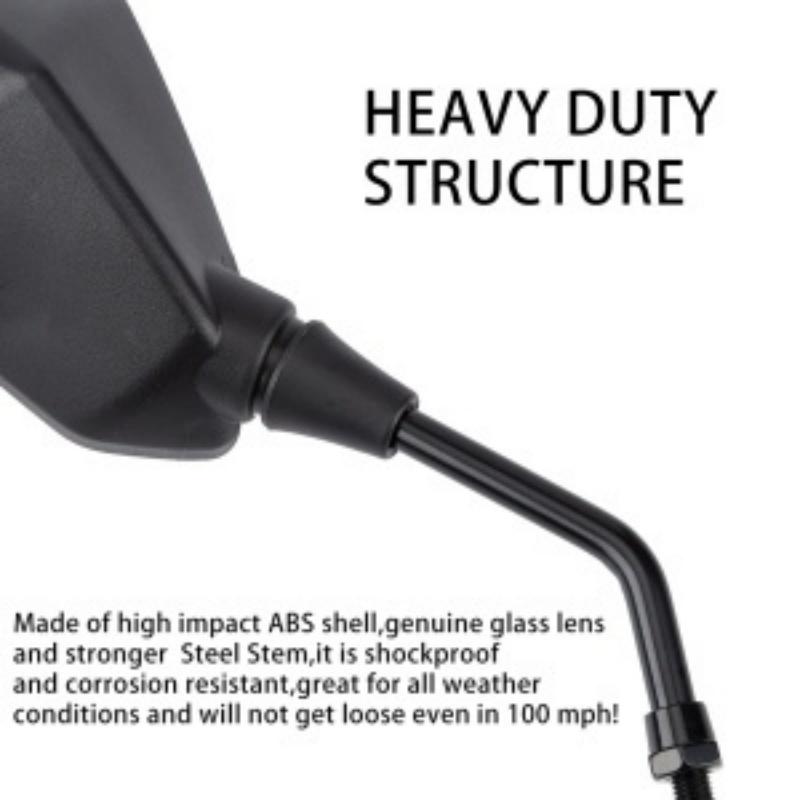 Kolip Universal Motorcycle Mirrors With M8 M10 Bolt Convex Handlebar Mount Rear View Side Mirror For Bike Scooter ATV