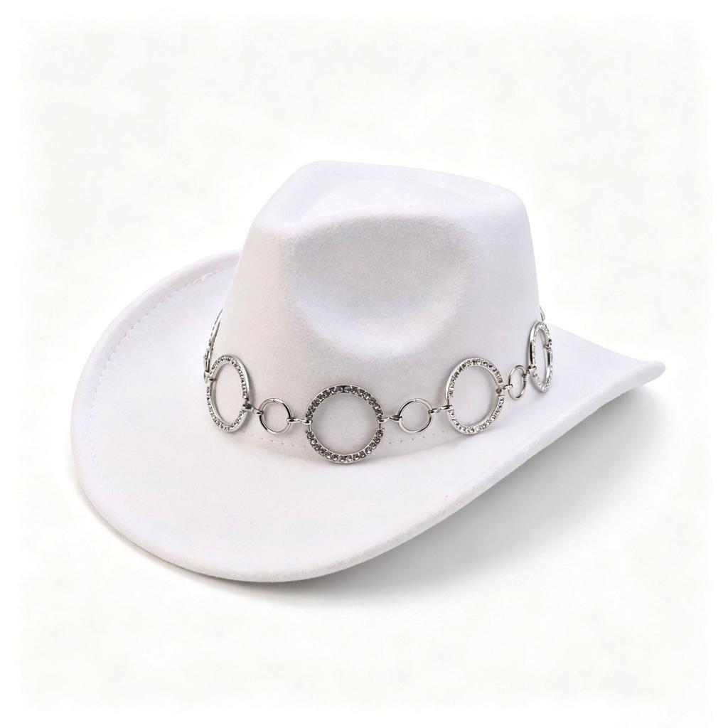 Popular chain accessories Western cowboy hat peach heart top versatile cowboy hat fashion trend new cowboy hat