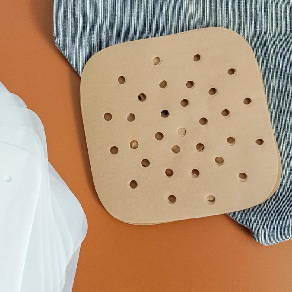 100pcs Non-Stick Air Fryer Paper Square Round Rectangular Baking Oil-proof Paper  Steamer