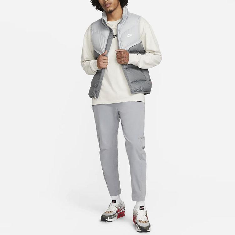Nike Storm-FIT Windrunner Color Block Logo Stand Collar Zip Vest Men Vests Gray FB8193-077