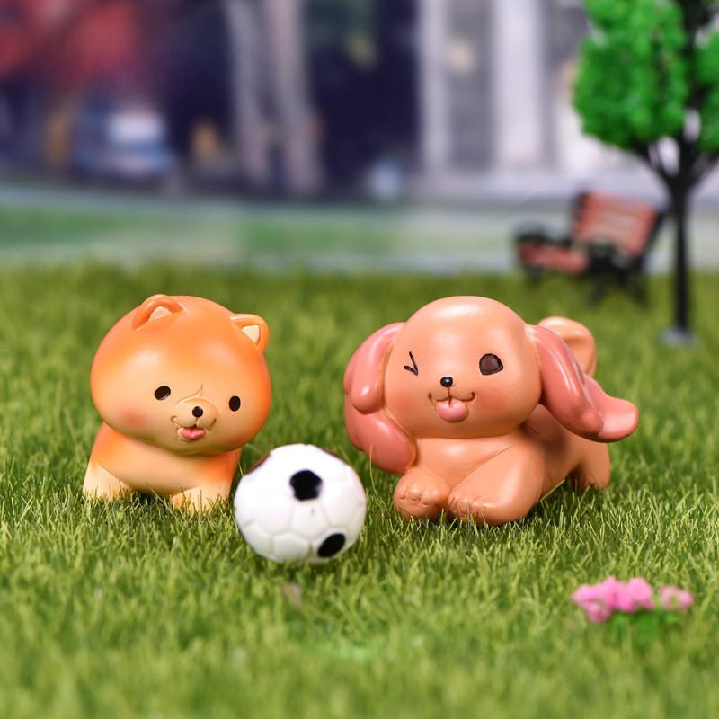 Cute Resin Bichon Frise Dog Statue Ideal For Succulent Planter Decorations And Crafts