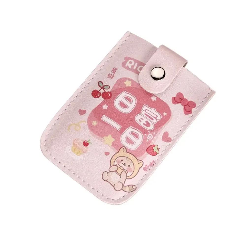 Laminated Concealed Mini Card Wallet Pull-out Type ID Card Holder 5 Card Pockets PU Leather Business Card Case