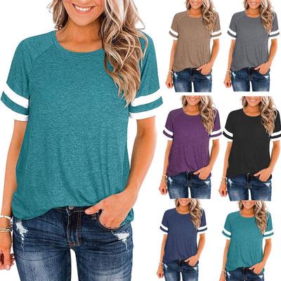 Solid Color Loose T-Shirt: 2021 Summer Women's Casual Sports Top