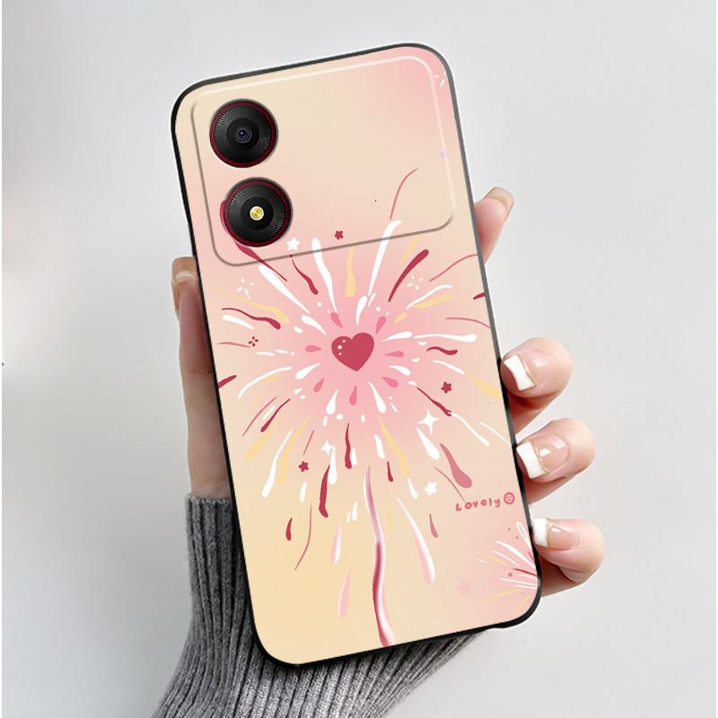 Casing For ZTE Blade A34 / A54 4G Phone Case Shell Aesthetic Cute Cat Astronaut Soft TPU Silicone Black Protective Cover Bumper