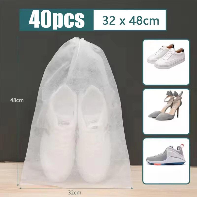 10/30/50Pcs Breathable Dust Covers Non-Woven Dustproof Drawstring Clear Storage Bag Travel Pouch Shoe Bags Drying Shoes Protect