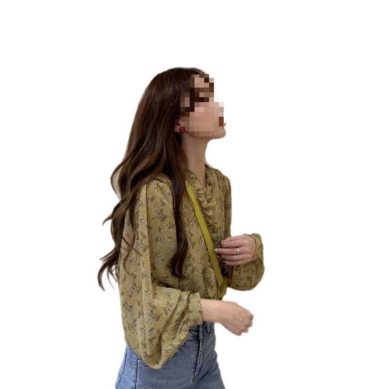 Korean Floral Chiffon Women's Loose Long Sleeve Sun Protection Shirt