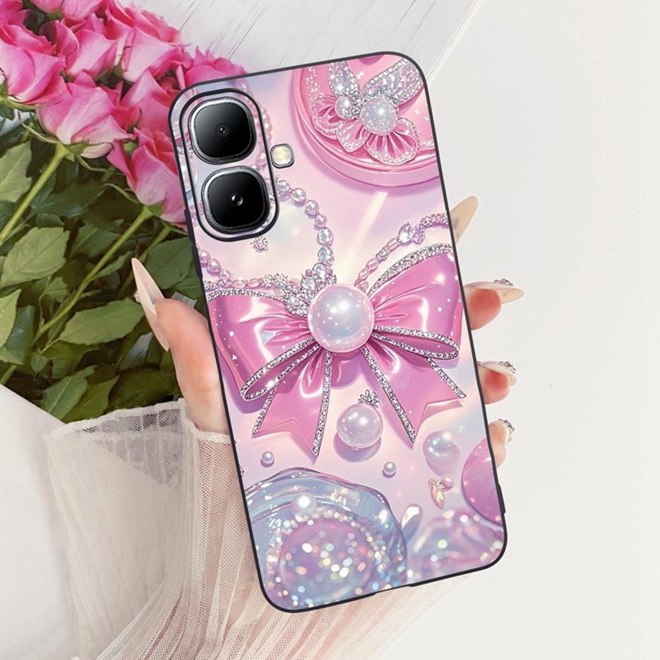 For Infinix Smart 20 Case X6840 X6840B Luxury Bow Flowers Painted Cover Soft Silicone Case For Infinix Smart 20 Smart20 4G Shell