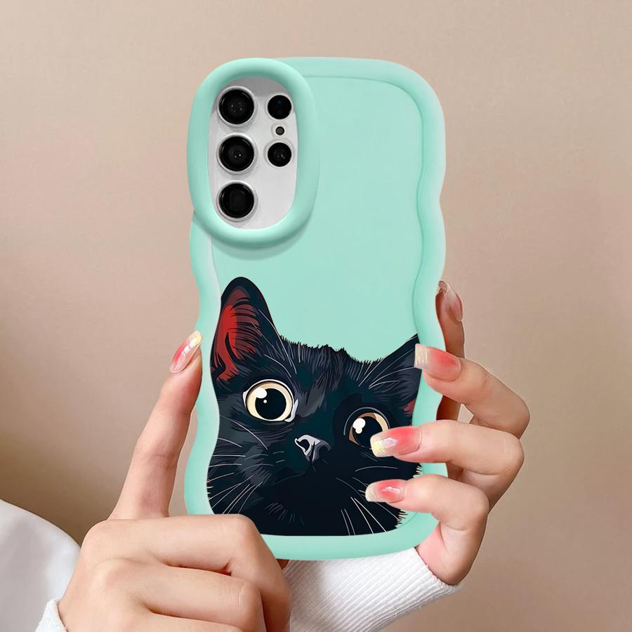 Cute Cat Pattern Case for Samsung Galaxy S23 Plus A25 S24 S22 Ultra S21 A26 S25 S20 FE Soft Phone Cover A35 A55 A36 A54 A24 A34