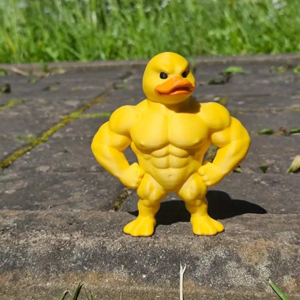 Muskulöse Entenstatue - Lustige Fitnessstudio-Dekoration, Schreibtischdekoration für Zuhause, Büro oder als Geschenk, Langlebige Kunststoffkonstruktion