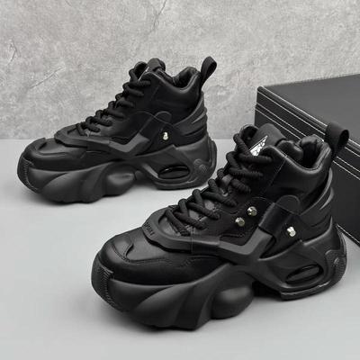 2025 Autumn Men's High-Top Korean Fashion Thick Sole Height-Boost Dad Shoes – Trendy & Versatile