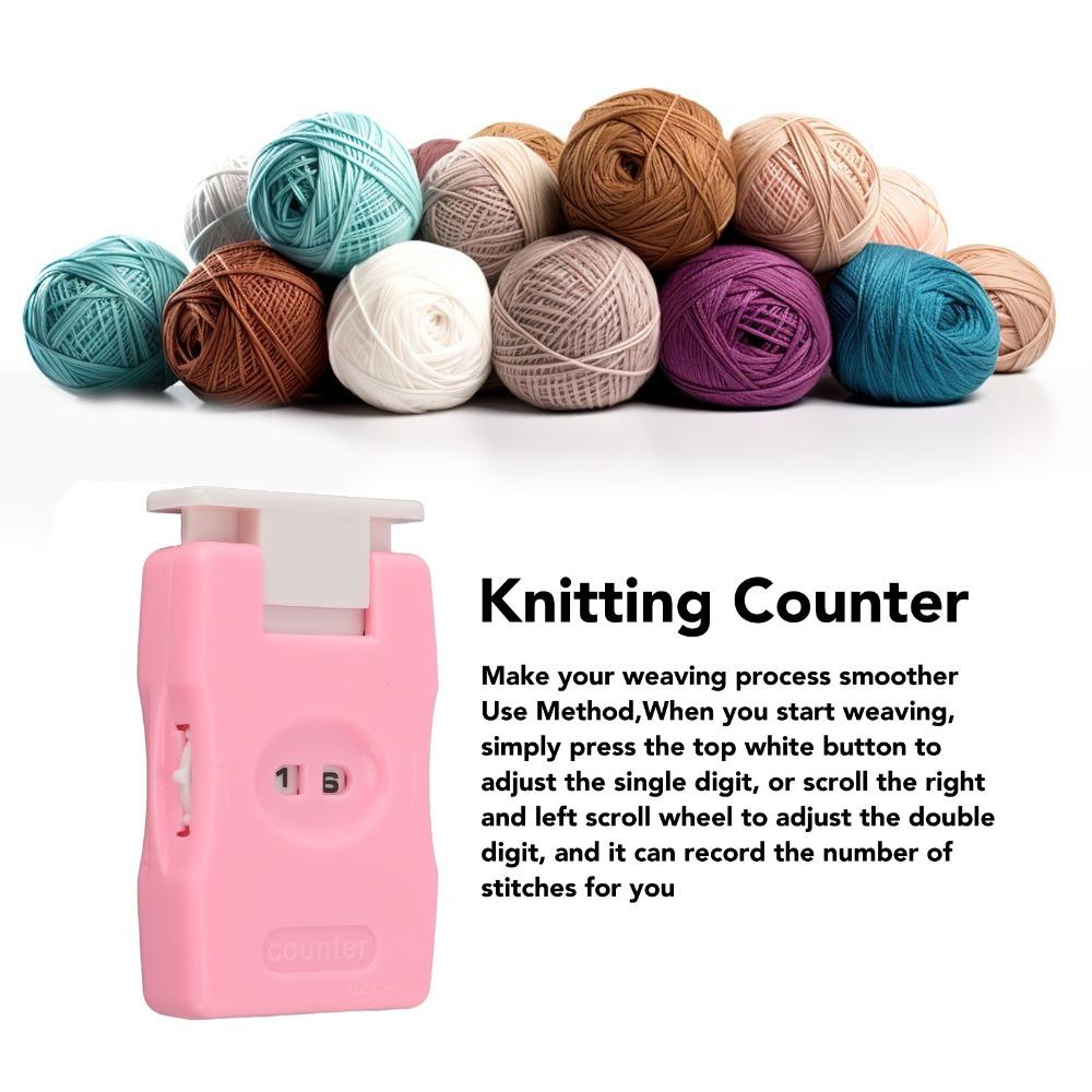 2Pcs Lightweight Design Crochet Row Counter Slide Type Manual Counting Tool  For DIY Craft