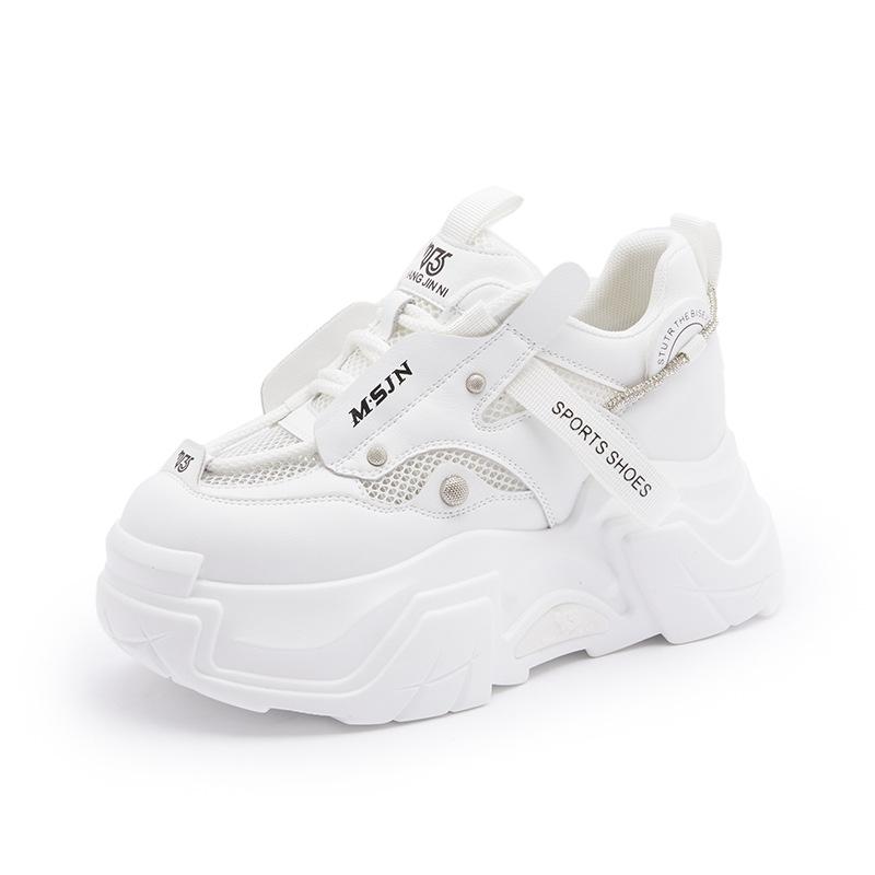 Thick-soled dad shoes women's 2025 summer new breathable mesh small inner height increase versatile lace-up casual women's shoes