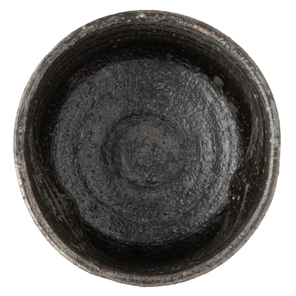 Marui Pottery Shigaraki Ware Hechimon Rock Cup, Approx. 360ml Capacity, Black Steel, MR-3-4347