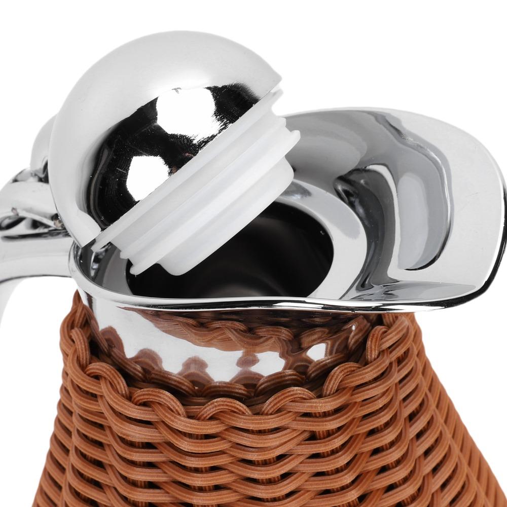 1.5L Capacity Insulated Coffee Pitcher Handwoven Rattan Body Woven Rattan Carafe Kitchen Counter