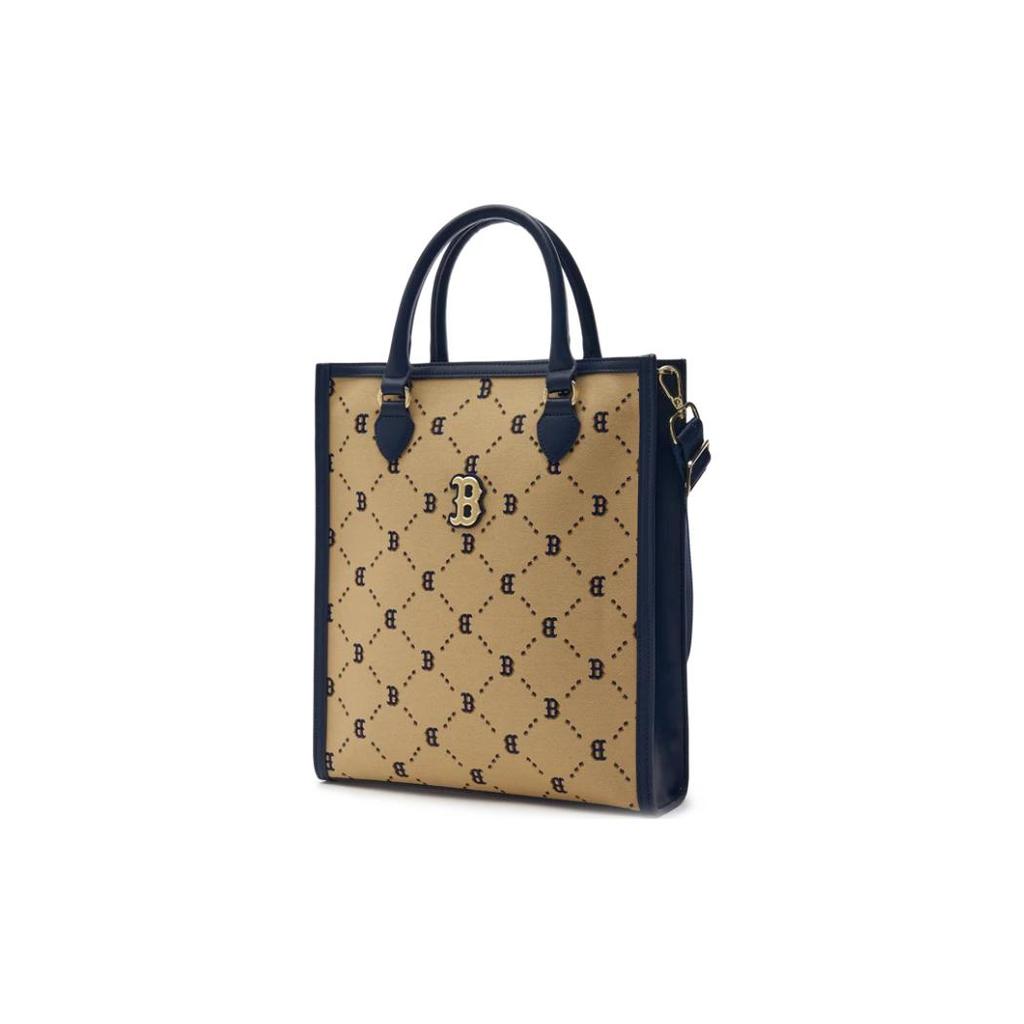 New MLB PVC Tote Bag Shopping Bag Shoulder Bag Crossbody Bag Handbag Medium Size Unisex Khaki 7ACRMD24NGP001-43BGS