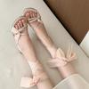 2025 Spring and Autumn New Fashion Versatile Fairy Style Straps Internet Celebrity Open-toed High-heeled Sandals Women's High Heels Outside