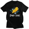 Dino Sore Lustiger Dinosaurier Workout Fitnessstudio Hantelheben Fitness T-Shirts 100% Baumwolle T-Shirts Shirt Streetwear T-Shirts Kurzarm Kleidung