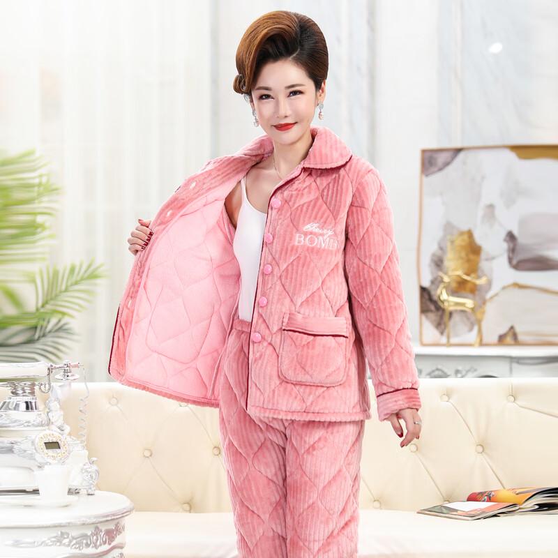 YUZHAOLIN Women's Thickened Thermal Fleece Loungewear Set