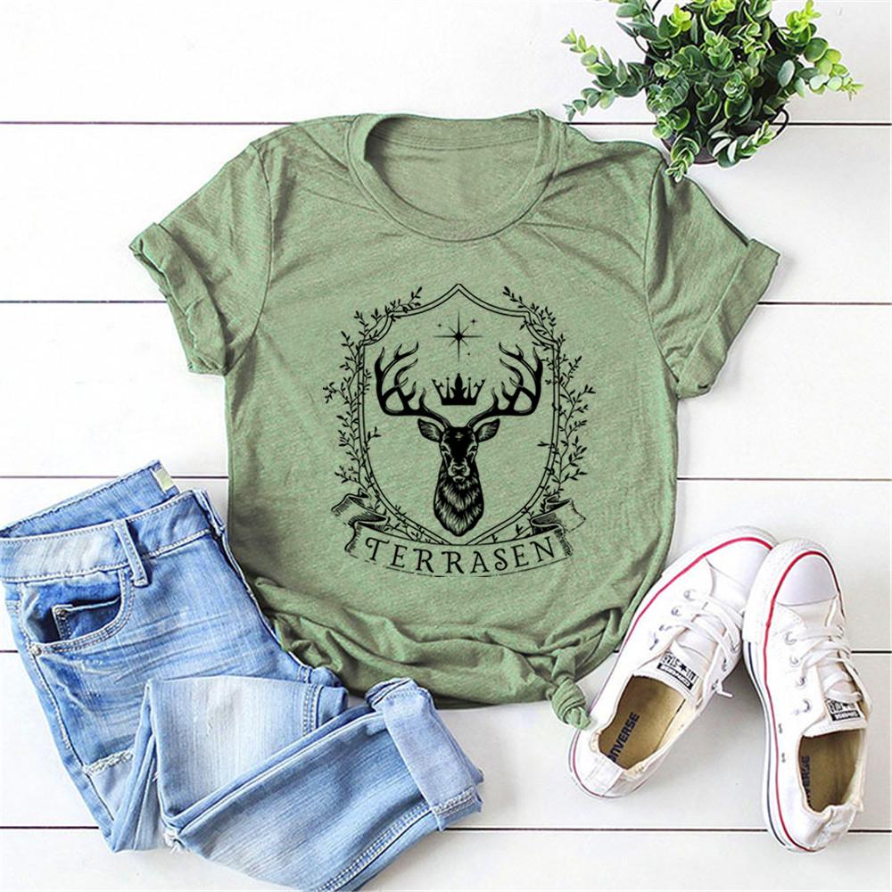 Terrasen Shirt Throne of Glass Merch Sarah J Maas Bookish Shirt Booklover Gift ACOTAR Crescent City Velaris Tops Graphic Tees