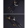 Vintage Bull Head Buckle Choker Necklace Black Leather Cord Necklace Fashion Jewelry Necktie Tie Pendant Necklace