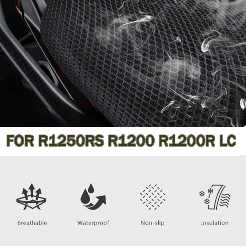 For BMW R1250RS R1250R R1200RS R1200R LC Motorcycle Anti-Slip 3D Mesh Fabric Seat Cover Breathable Waterproof Cushion