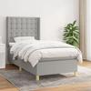 Exclusive House - Bed Slat Base with Mattress Light Grey 100x200cm Fabric