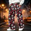 Men's Corduroy Casual Straight Leg Pants with Elastic Waistband and for Halloween