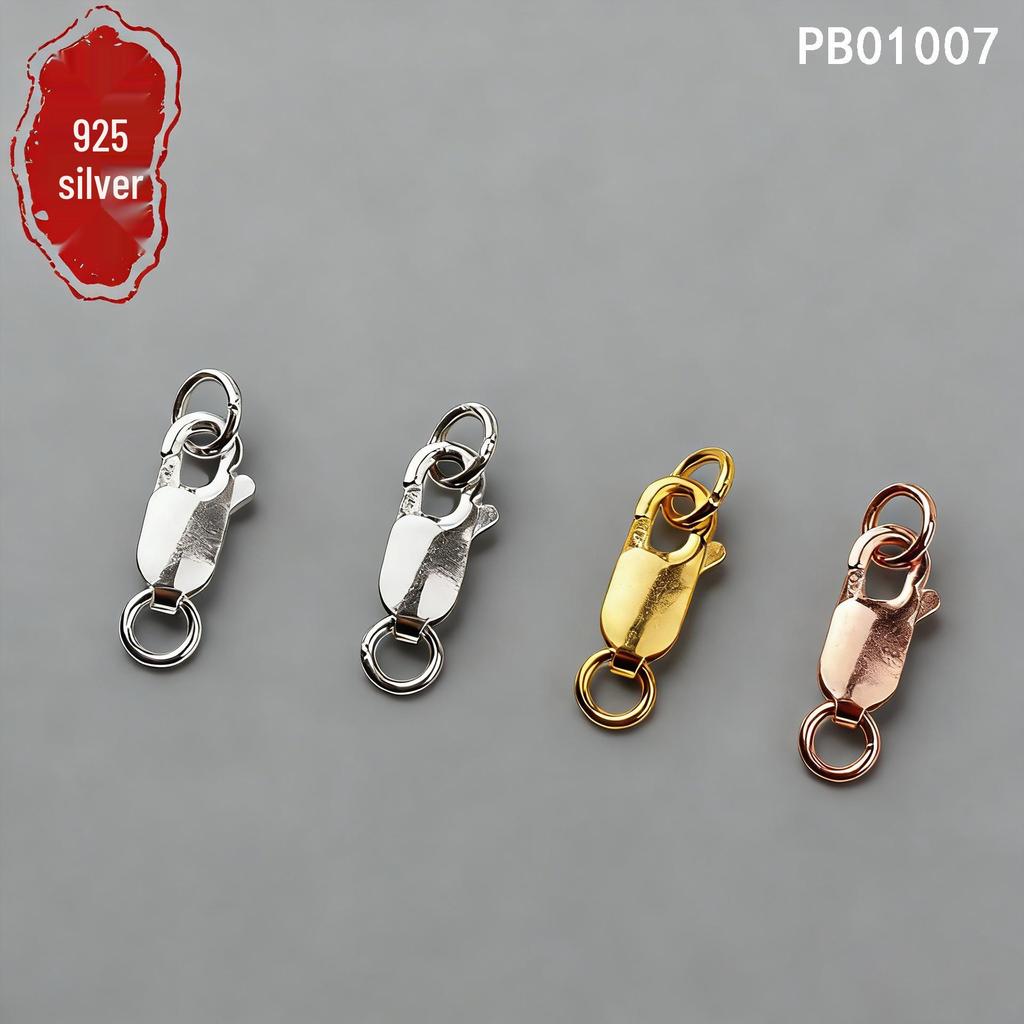 S925 Sterling Silver Spring Lobster Clasp for Necklaces, Bracelets & DIY Jewelry