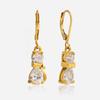 Light luxury high-end zircon cat earrings earrings