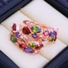 FEEYOO Clip Earrings Rose Gold Color Fashion Earring For Women Cubic Zirconia Stud Earrings Jewelry