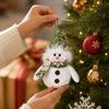 Lighted Snowman Christmas Tree Ornament - Knit Plush Hanging Decoration for Winter Holiday