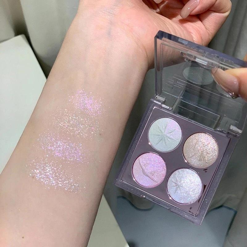 Perleťová paleta rozjasňujúcich tieňov na oči s jemným trblietaním, trblietavé diamantové tiene na ležiace hodvábne červené viečko, vodotesný, dlhotrvajúci očný make-up