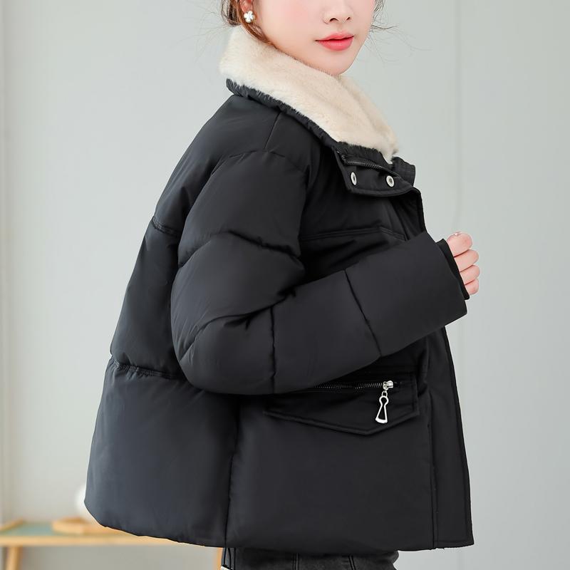Fashion Women's Winter Jackets Faux Fur Collar Casual Thick Short Parkas Female Warm Coat