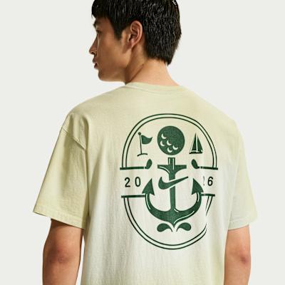 Nike Golf Clothing Men s Sea Glass/Light Olive Green Crew Neck Moderat S
