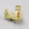 1/12 Puppenhaus Miniatur Doppel Tisch Stuhl Runder Tisch Set Möbel Holz Esstisch Stuhl Simulation Puppenhaus Modell Spielzeug