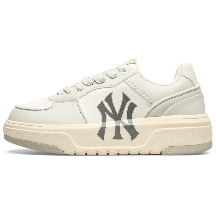 MLB Chunky Liner 24SS New York Yankees Slip Resistant Cushioning Breathable Low top Skateboard Shoes Unisex Ivory 3ASXCLB3N-50CRS