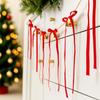 12 Pcs Velvet Bows with Jingle Bell Vintage Christmas Ribbon Bows for Garland Wreath Christmas Tree Decoration